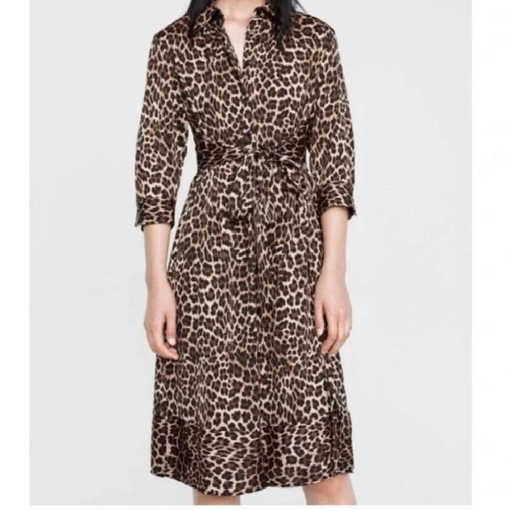 ZARA Leopard Print Wrap Dress